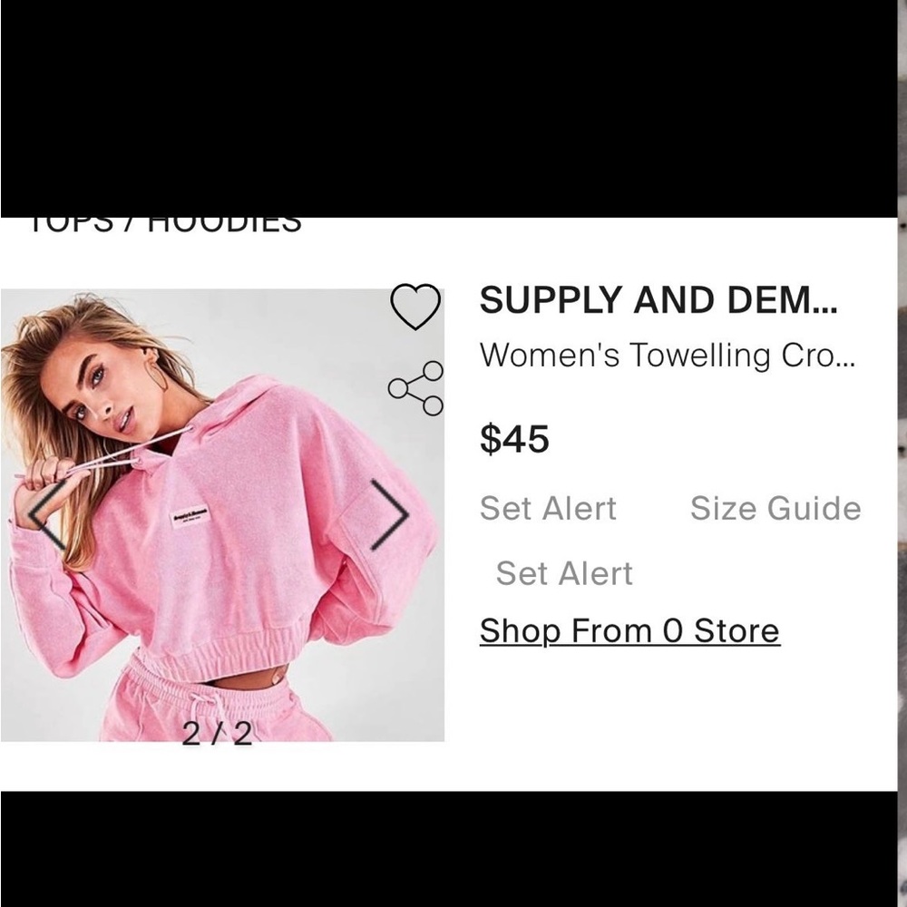 Womens Towelling Cropped Hoodie Supply & Demand Co.